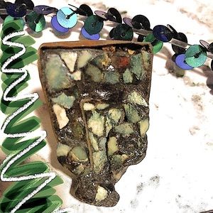 Vintage hand-crafted druzy style ring/necklace unmatched pair